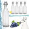 SET Bottiglia acqua in vetro vuota costolata con tappo ermetico per alimenti - Bottiglia vetro acqua vino limoncello liquori MADE IN ITALY - 6 pz