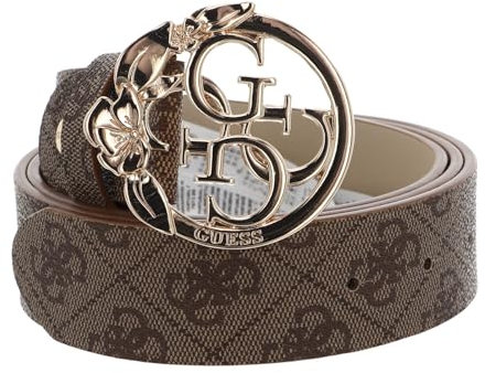 GUESS Emera Logo Adjustable Pant Belt W80 Latte Logo - kürzbar