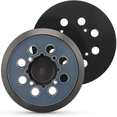 MOGRQAP 2 almohadillas de lijado de 125 mm para Dewalt, 8 agujeros, 4 orificios para tornillos, gancho y bucle, disco de apoyo de repuesto, disco de lijado para lijadora excéntrica Dewalt Dwe6421