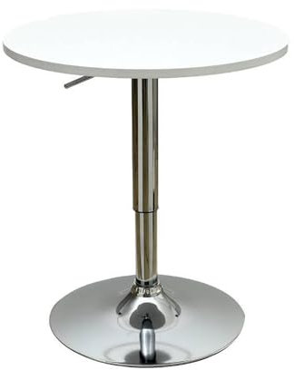 Runder Beistelltisch Höhenverstellbar Edelstahl Pub Tisch Modern Style Stehtisch für Wohnzimmer und Küche Couch Beistelltisch