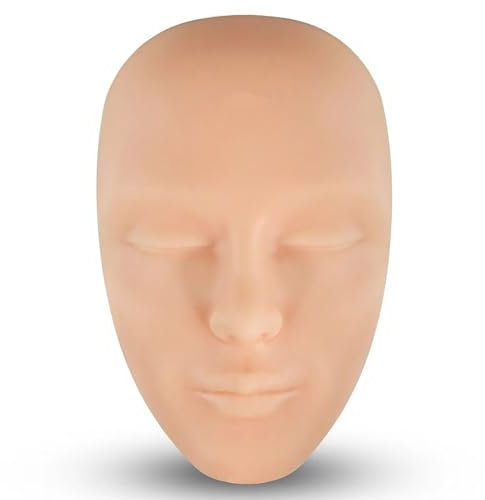 CHSEEO Tattoo Mannequin Kopf, 1 Stück 5D Ganze Gesicht Tattoo Übungskopfhaut 11 x 17 x 4 cm, Tattoo Zubehör Microblading Augenbrauen Lippen Tattoo Gefälschte Haut für Anfänger und Erfahrene Tätowierer