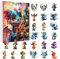 Drachen Weihnachten 2024, Dn-d Drachen Adventskalender 2024, Dinosaurier Adventskalender 2024 mit 24 Stück 2D Acryl niedlichen Drachen Weihnachtsbaumschmuck, Anime Adventskalender 2024