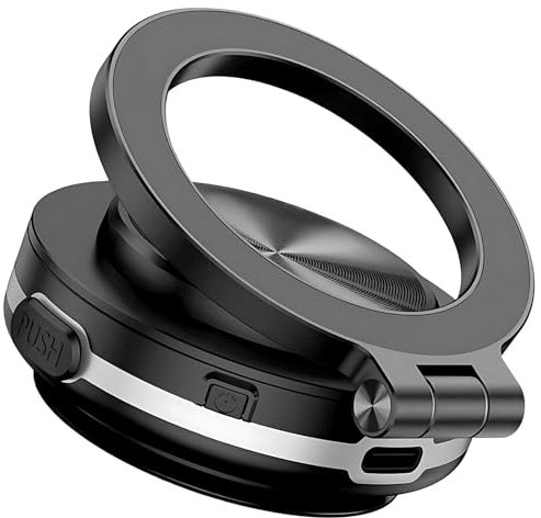 Soporte giratorio plegable con ventosa magnética al vacío, rotación de 360° para teléfono eléctrico MagSafe