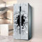 Fridge Wraps Stickers Kitchen Cover Full Doors, Sticker Full Covering Door Covers Decor, Freezer Skins 3D White Wall Brick and Black Hole