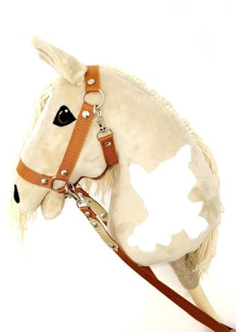 Steckenpferd A4 (Pferd auf einem Stock) Hobby Horse A4 komplett mit Kantar wie auf dem Foto (krem)
