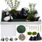 WEBEEDY Die Mini Zen Garten Kit DIY Panda Sand Tablett Kit für Desktop-Sandkasten, 20,4x10,2 cm Crafted Meditation Rechteck Tablett Miniatur Meditation Stein Ornamente Japanisch Desktop Decor