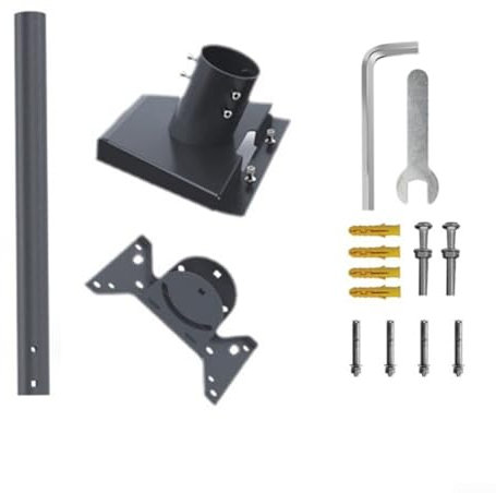 Solution de montage réglable compatible pour Starlink V3 antenne parabolique adaptateur de tuyau long (noir-A)