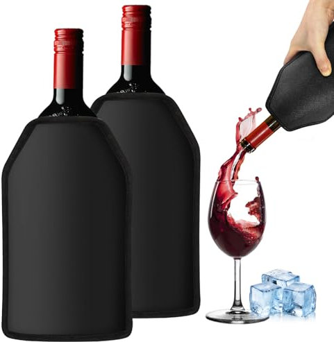 Kühlmanschette Wein 2 Stück Weinkühler Manschette, Kühlmanschette Sektflasche Wiederverwendbarer Flaschenkühler Hülle Unterwegs Weinmanschette Weinflaschenkühler für Wein, Sekt, Champagner, Flaschen