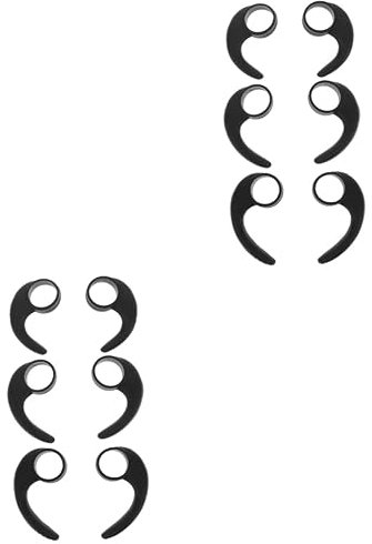 MOTHNUR 6stücke Anti-Lost Silikon Ohrhaken Kopfhörer Schutzbügel in Schwarz Große Mittlere Und Kleine rutschfeste Elastische Ear Hook Clips Für Sport Und Alltag Ergonomisch Und Komfortabel