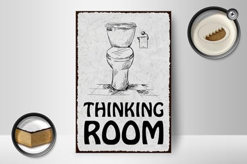 Femer Holzschild Spruch 30x40 cm Thinking room Toilette Deko Schild