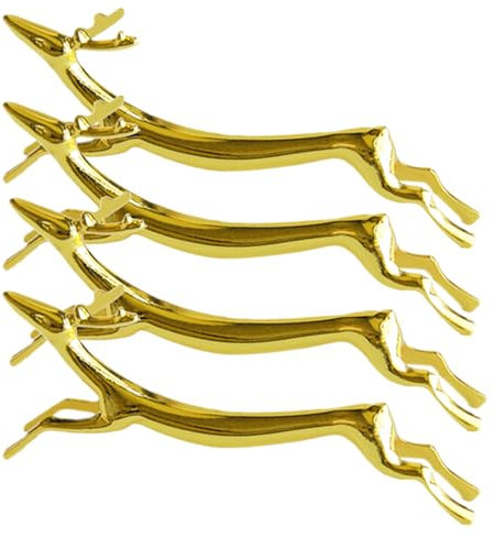 SVCEQZE 4 Stücke Messerbank Set, Hirsche Form Besteckhalter, 9X2,5cm Stäbchen Halter Edelstahl Essstäbchen Für Messer Gabel Löffel, Messerbänkchen Gabel Stand Löffel Geschirr Rack Halte