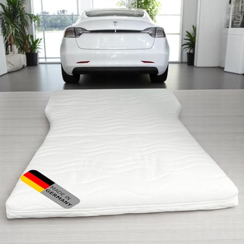 DAMI Premium Klappmatratze für Tesla Model-Y, Luxus Kofferraum Matratze Camping, Qualität Made in Germany, Model-Y Matratze Autobett Faltbar Klappbar, Zubehör Matratze für Tesla Model Y