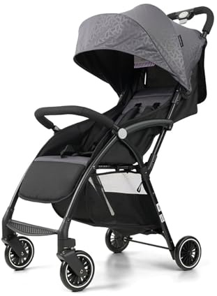 Ultrakompakter, Leichter Kinderwagen For Den Alltag Und Die Reise – Einhand-Faltmechanismus – Passt In Die Gepäckfächer – Mehrere Liegepositionen(Gray)