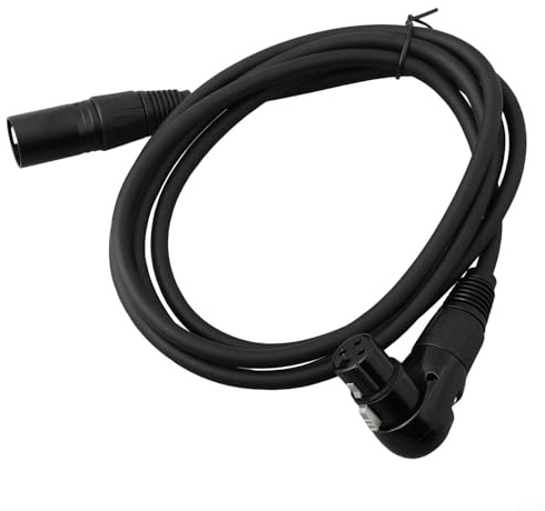 XLR-Mikrofonverlängerungskabel, 3-polige Buchse rechtwinklig auf Stecker, gerader Stecker für Studio, für Lautsprecher, Mischpult, Tastatur und Bühnen-Audio-Systeme (1,8 m)