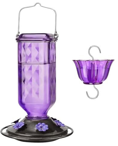 Hängender Kolibri-Futterspender aus Glas, Vintage-Stil, robuster Nektarbehälter, für Vögel, Garten, kreative Dekoration für Terrasse, Geländer, Deck, entspannende Beobachtung