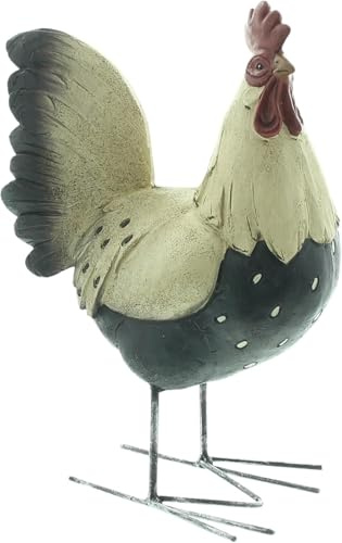 FRANK FLECHTWAREN Hahn Francois, Höhe 22 cm | Polyresin, Metall