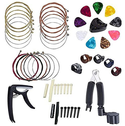 Pro Guitar Maintenance Kit with String Winder Tuner Picks & Thumb/Finger Pillow — Ideal for Classical Folk Acoustic Players