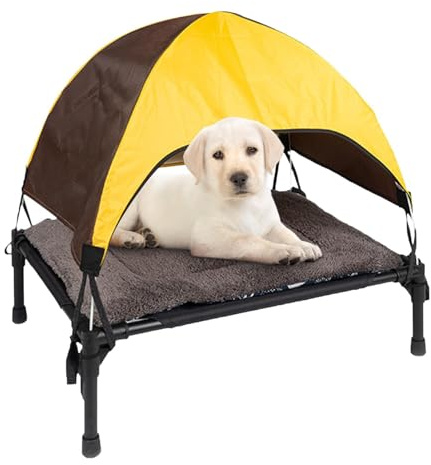 Raised Pet Cradle with Lampshade - Oxford Fabric 56 cm, Cooling Hammock for Cats, Folding Travel Camp | Keep Dogs Away From The Ground Relaxing Terrace On The Lawn Prote