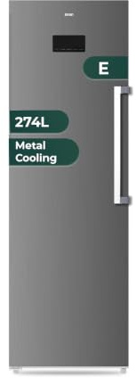 Svan Congelador Vertical Inox SCV185602ENFDX. Capacidad 274 Litros, Dual Cooling, 4 Star, Puerta Reversible, Modo Super Congelación, Motor Inverter, Puerta Abatible, Bajo nivel Sonoro, Eficiencia Ener