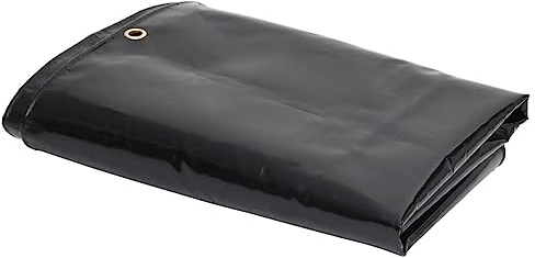 Lona de PVC 3 x 4 m, color negro, lona impermeable de 650 g/m², con ojales para uso versátil