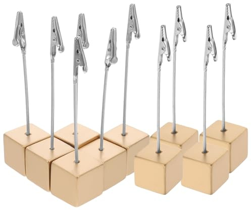 VANZACK 10 Stück Minimalistischer Resin Würfel Fotohalter aus Kunstharz und Metall Leichter Displaykartenclip für Zuhause und Reisen mit Beidseitiger Klammer