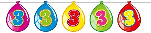 Folat - 3rd Birthday Balloon Garland - Multicolor - 10 Meters