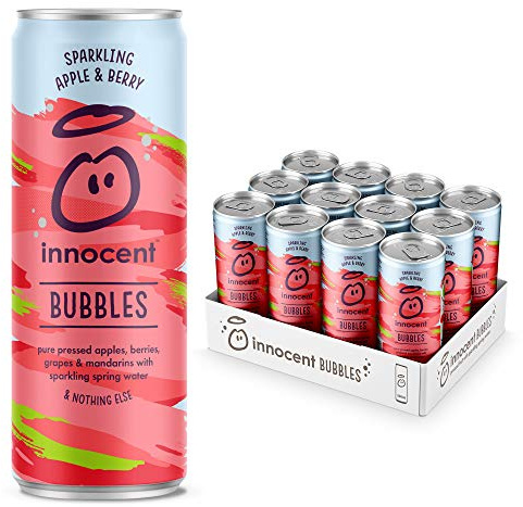 Innocent Drinks - Bubbles Sparkling Soda | Lightly Sparkling Blend Of Pure Fruit Juice & Spring Water | No Added Sugar | x12 330ml Multipack (Apple & Berry)