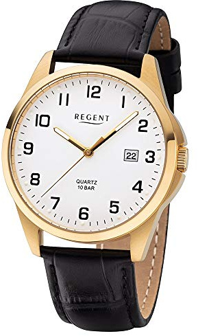 Regent Analog Quarz Uhr mit Leder Armband 11100300