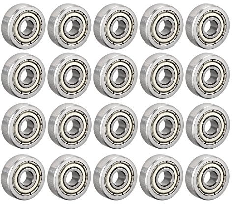 sourcing map 20 Stück 604ZZ Kugellager Doppelschild 4mmx12mmx4mm Kohlenstoffstahl Z1