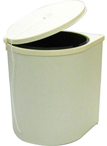 Poubelle de porte pivotante beige à cordon - 13 l - Nombre de seaux : 1 - Contenance : 13 L - Pour caisson de largeur : 400 mm - Décor : Beige - Largeur : 280 mm - Profondeur : 280 mm - Hauteur : 340