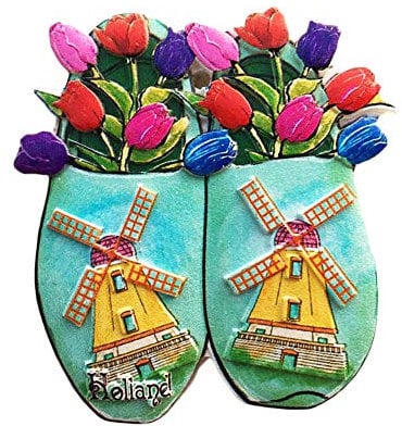 Holland 3D Tulip Windmill Refrigerator Magnet Souvenirs Handmade Resin Magnetic Stickers Home Kitchen Decoration,Netherlands Fridge Magnet Collection Gift