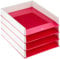Leitz Briefkorb A4, 4er Pack, Zweifarbiges Design, Weiß/Pink, Duo Colour, WOW, 53611023
