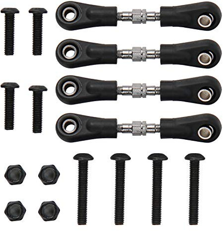 Barra de dirección de Coche RC de 4 Piezas, Juego de Barra de dirección de dirección RC Duradera para Accesorios de actualización de Coche Plano RC 1/10(46-55 mm)