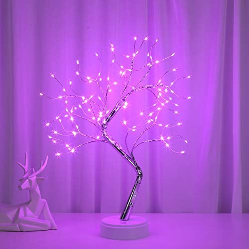Domybest Lampe Arbre Lumineux LED - Bonsai de Table/Bureau à Pile/USB - Veilleuse Décorative pour Fête, Anniversaire, Mariage, Noël - 50CM