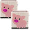 LIFENEY Aufbewahrungsbox im 2er Set Schwein I Doppelpack Spielzeugbox mit Tiermotiv passend für Würfelregale I Ordnungsbox für das Kinderzimmer I Aufbewahrungskorb Kinder