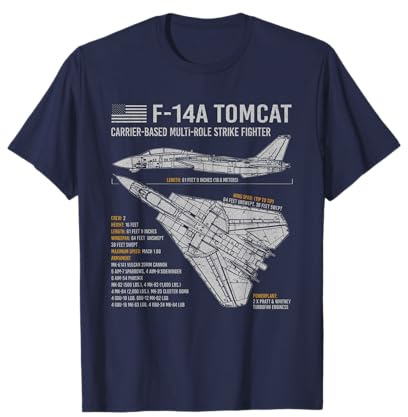 F-14 Tomcat F14 Aircraft Airplane Blueprint Facts T-Shirt