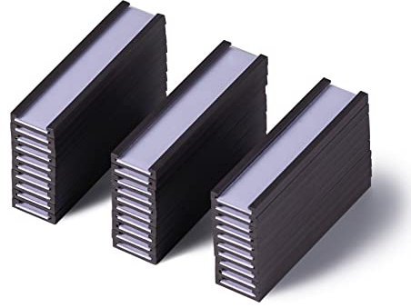 Eeoyu Magnetische Etikettenhalter mit Magneten, magnetische Datenkartenhalter mit durchsichtigen Kunststoffschutzfolien für Metallregal, Whiteboard, 30 Stück (0,5 x 3 Zoll)