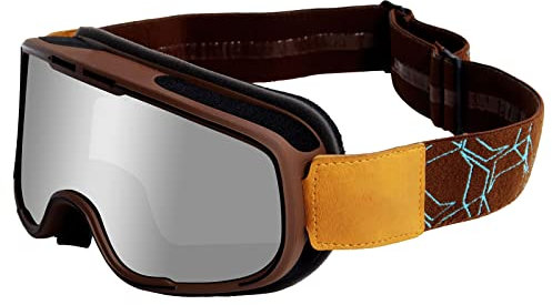 TMDGG Lunettes de moto rétro pour homme - Coupe-vent - Style rétro - Couleur : champagne