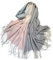 Sawekin Damen XXL Schal Halstuch/Poncho kariert quadratisch Karo schal Herbst/Winter Warmer Schal (H-Pink-Grau)