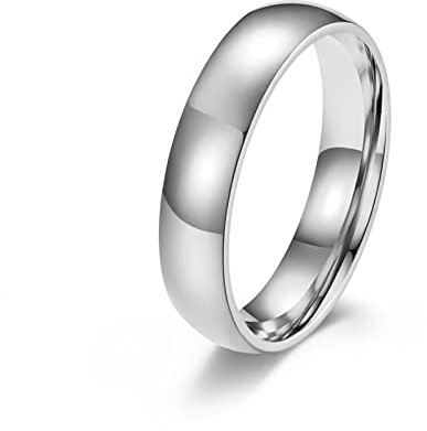 Wycian Silberne Ringe für Damen, Ring Frau 54 Innen- und Außenbogen Versprechen Ring für Braut und Bräutigam