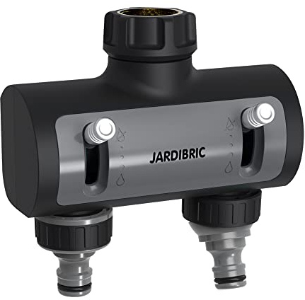 Jardibric - Sélecteur Arrosage 2 Voies 20x27 - Répartiteur Robinet M20x27 - Entrée Métal Gainée