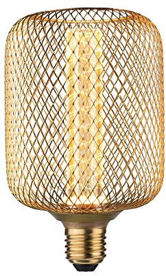Paulmann 29085 Metallic Glow Edition Standard 230V LED Leuchtmittel Zyl E27 Spiral 4,2W 200lm 100mm Messing Metall 1800K