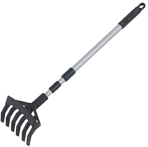 Maximex Gartenhacke und Kultivator 2in1 mit Teleskopstiel aus Kunststoff Schwarz