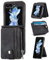 ZCDAYE Case for Samsung Galaxy Z Flip 5, Leather Wallet Phone Cover with Removable Card Holder, Black