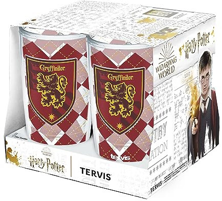 Tervis Harry Potter Gryffindor Collection Made in USA Double Walled Insulated Tumbler Travel Cup Keeps Drinks Cold & Hot, 16oz - 4pk, Gryffindor