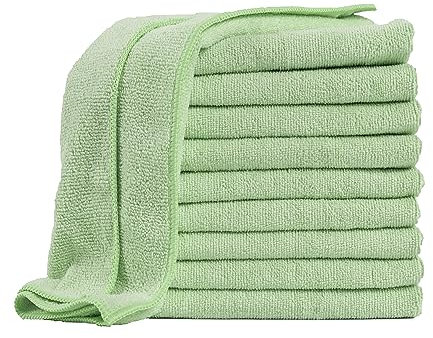 Devior 10er Set Mikrofasertücher 40x40 cm, Grün – Mikrofasertuch für Staubwischen, Oberflächenreinigung, Fensterputzen, Lackpflege & Innenraumreinigung, 80% Polyester, 20% Polyamid