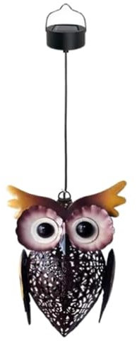 Solarlaterne Für Außen, 1 Stück Eulen-Gartenleuchte LED Solarlampe Solar , Landschaftsbeleuchtung Für Hängend Weihnachten Deko, Hängende Solarleuchten Außenbereich Metall-Dekorative [energieklasse A]