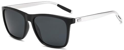 Quadratische polarisierte Sonnenbrille für Herren, zum Fahren, blaue Spiegellinse, klassische Unisex-Sonnenbrille, 2023 Trends, Damenfarben, 1 Schwarz, Grau, Silber, wie abgebildet