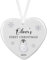 Personalised Sentimental Keepsake Baby's First Christmas Penguin Ceramic Heart Hanging Tree Bauble Decoration Gift (Organza Gift Bag)