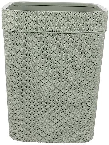 Garneck Rattan Bin for Bedroom Square Waste Baskets Retro Style Trash Can Kitchen Garbage Can